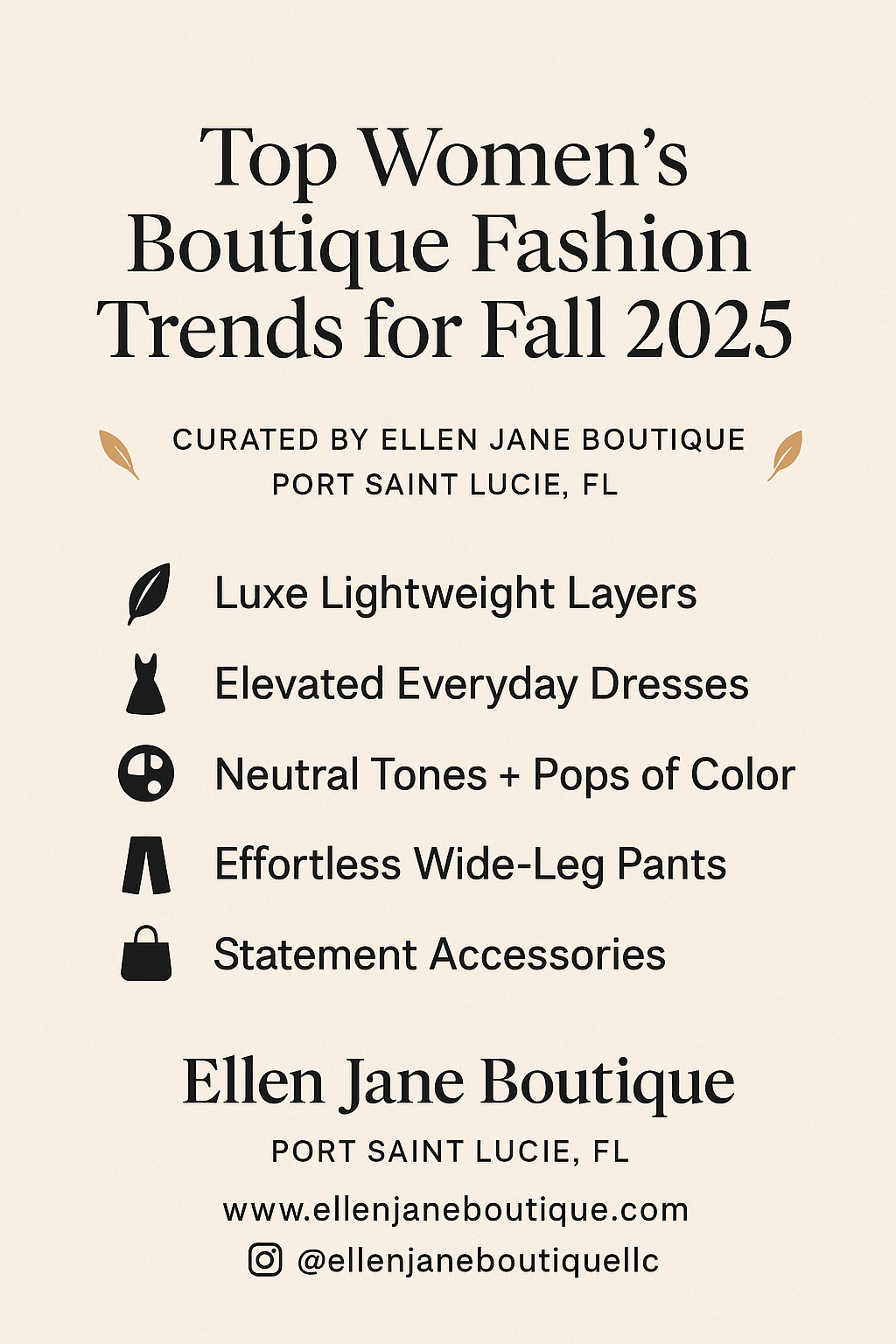 Top Women’s Boutique Fashion Trends for Fall 2025 | Ellen Jane Boutique