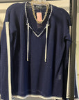 Angel Hoodie – Navy Blue Mesh Pullover